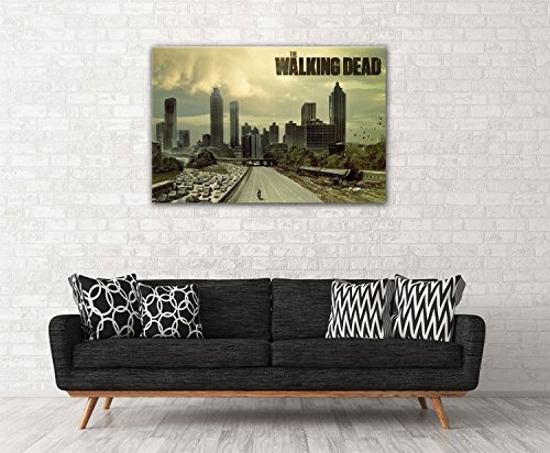 The Walking Dead Format: 80x60 Leinwandbild, TOP-Qualität! Wand-Bild erhältlich von klein bis groß (XXL) made in Germany! Preiswerter fertig gerahmter Kunst-Druck zum Aufhängen - tolles und einzigartiges Motiv. Kein Poster oder Plakat!