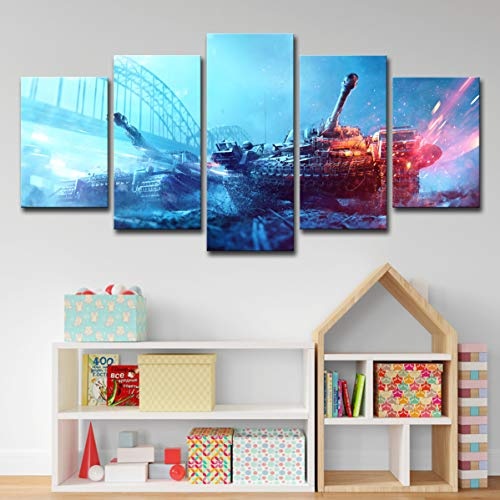 Art 5 Pcs Battlefield Spiel Canvas Print for Paintings Artwork Modern Canvas Wall Art for Home and Office Decor,A,30x45x2+30x60x2+30x76x1
