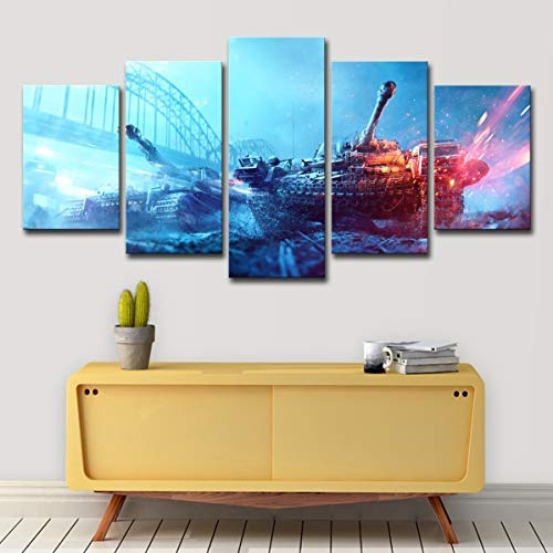 Art 5 Pcs Battlefield Spiel Canvas Print for Paintings Artwork Modern Canvas Wall Art for Home and Office Decor,A,30x45x2+30x60x2+30x76x1