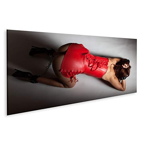 islandburner, Bild Bilder auf Leinwand Frau in Einer Corsage auf den Knien Wandbild, Poster, Leinwandbild PCS-Pano-DE6