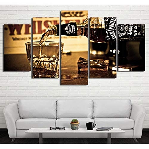 MOSMAT ART Wandkunst Rahmen Druck Cuadros Dekoration HD 5 Pieces/Pcs Trinken Poster Leinwand Malerei Wohnzimmer Modulare Gedruckt Bilder,A,20×35×220×45×220×55×1