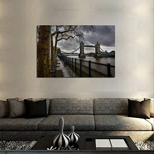 Epikkanvas stärkt Living - 1 PC gerahmtes Leinwandbild Tower Bridge London Uk Artwork Wall Art für Büro und Home Decor Medium 1 Pc: 45x60cm (18x24inch)