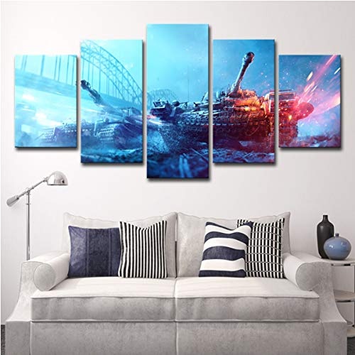 Art 5 Pcs Battlefield Spiel Canvas Print for Paintings Artwork Modern Canvas Wall Art for Home and Office Decor,A,20x30x2+20x40x2+20x50x1