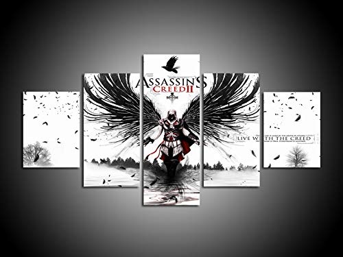 Yacart Leinwandbilder Kunstdruck Bild Poster No Framed Hd Fünf Assassins Creed Faith Leap Computer Tusche Gemälde Ölgemälde Dekoratives Gemälde 30X40Cm x230X60Cm x230X80Cm x1 Assassin