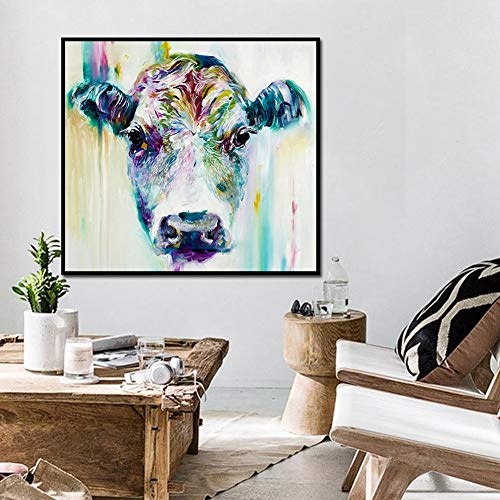 HEDDK Leinwandbilder Leinwand Wandkunst Computer Inkjet Ölgemälde Bunte Leopard Bilder Poster für Küche Home Moderne Dekoration (Kein Rahmen),30 * 30cm