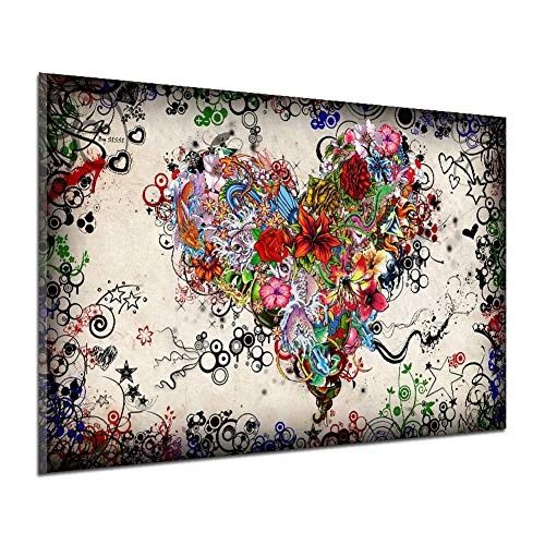 HEDDK Leinwandbilder Leinwand Wandkunst HD Computer Inkjet Bunte Blumen Ölgemälde für Wohnzimmer Schlafzimmer Büro Home Decoration (Kein Rahmen),40 * 60cm