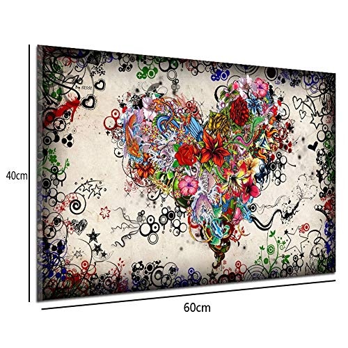 HEDDK Leinwandbilder Leinwand Wandkunst HD Computer Inkjet Bunte Blumen Ölgemälde für Wohnzimmer Schlafzimmer Büro Home Decoration (Kein Rahmen),40 * 60cm