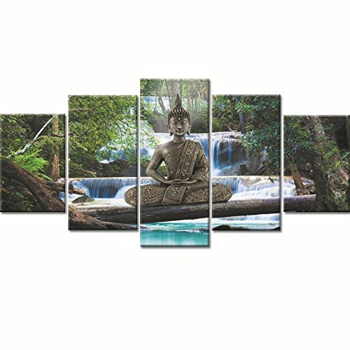 Y-XM Wandbilder leinwandbilder Dekor HD Computer Inkjet Malerei Wandmalerei fünf verknüpft Buddha modernen Home Dekoration Gemälde ohne Rahmen