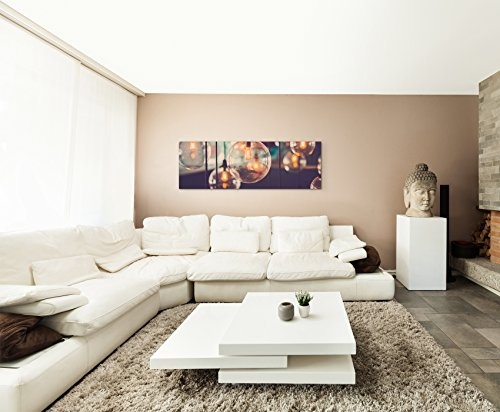 Panorama Fotoleinwand 120x40cm Künstlerische Fotografie - Designer Glühbirnen auf Leinwand exklusives Wandbild moderne Fotografie für ihre Wand in vielen Größen