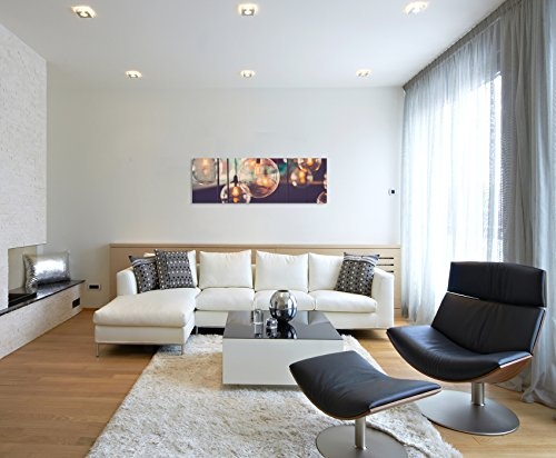 Panorama Fotoleinwand 120x40cm Künstlerische Fotografie - Designer Glühbirnen auf Leinwand exklusives Wandbild moderne Fotografie für ihre Wand in vielen Größen