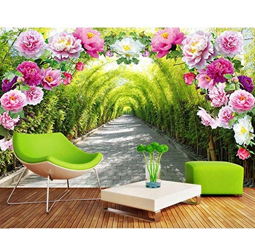 Fototapeten Romantische Rose Blumen Wandbild Naturkulisse Fototapete 3D Wallpaper Designer Kunst Raumdekor Mädchen Schlafzimmer Wohnzimmer-200X140Cm,Wandbilder