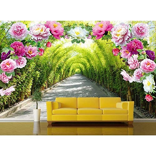 Fototapeten Romantische Rose Blumen Wandbild Naturkulisse Fototapete 3D Wallpaper Designer Kunst Raumdekor Mädchen Schlafzimmer Wohnzimmer-200X140Cm,Wandbilder