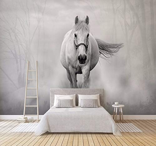 Wandbilder Benutzerdefinierte 3D Running White Horse Tv...