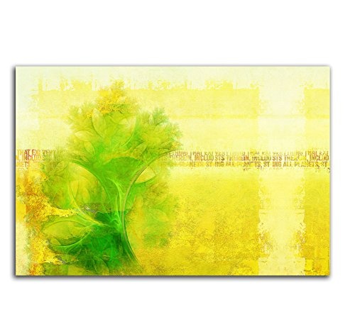 Kunstdruck grün gelb Abstrakt487_120x80cm Leinwandbild knallige Farben leuchtend XXL fertig auf Keilrahmen großes Wandbild