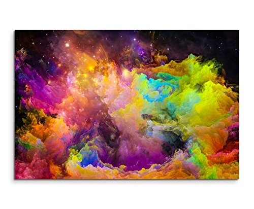 Sinus Art Wandbild 120x80cm Knallige Bunte Farbwolken auf...