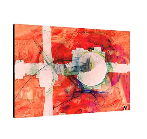 Fremder Moment - Abstrakt377_100x70cm Bild auf Leinwand Abstraktes Leinwandbild knallig rot einteiliges Dekobild Kunstdruck auf Keilrahmen