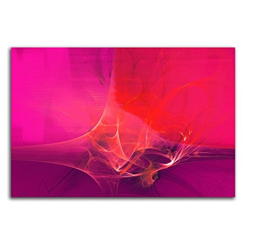 100x70cm Abstrakt028_Leinwandbild knallig pink fuchsia brombeer Abstrakte Kunst Kunstdruck auf Leinwand zeitloses Wohnambiente TOP moderne Wandgestaltung