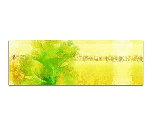 Kunstdruck grün gelb Abstrakt487_150x50cm Leinwandbild knallige Farben leuchtend XXL fertig auf Keilrahmen großes Wandbild
