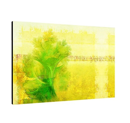 Kunstdruck grün gelb Abstrakt487_60x80cm LeinLeinwandbild knallige Farben leuchtend XXL fertig auf Keilrahmen großes Leinwandbild