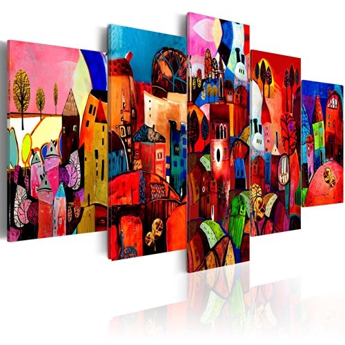 murando - handbemalte Bilder auf Leinwand Abstrakt 200x100 cm - 5 Teilig - Leinwandbilder - Wandbilder XXL - Kunst - Wandbild - Modern Farbe 051447