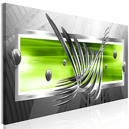 decomonkey Bilder Abstrakt 120x40 cm 1 Teilig Leinwandbilder Bild auf Leinwand Vlies Wandbild Kunstdruck Wanddeko Wand Wohnzimmer Wanddekoration Deko 3D Kugeln schwarz grün