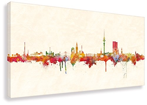 Kunstbruder Wandbild - Hamburg Skyline - Color (div....