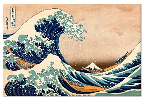 murando - Bilder die große Welle vor Kanagawa 120x80 cm Vlies Leinwandbild 1 TLG Kunstdruck modern Wandbilder XXL Wanddekoration Design Wand Bild - Katsushika Hokusai p-B-0009-b-a