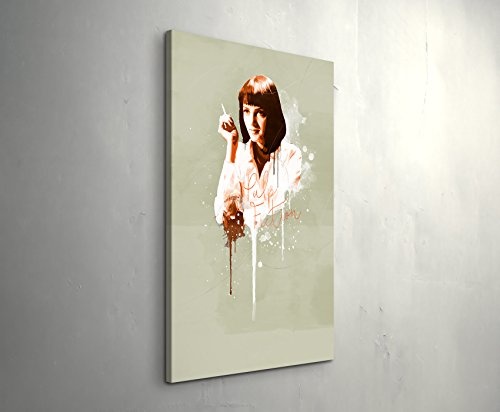 Pulp Fiction Mia Wallace 90x60cm Paul Sinus Art Splash Art Wandbild auf Leinwand color