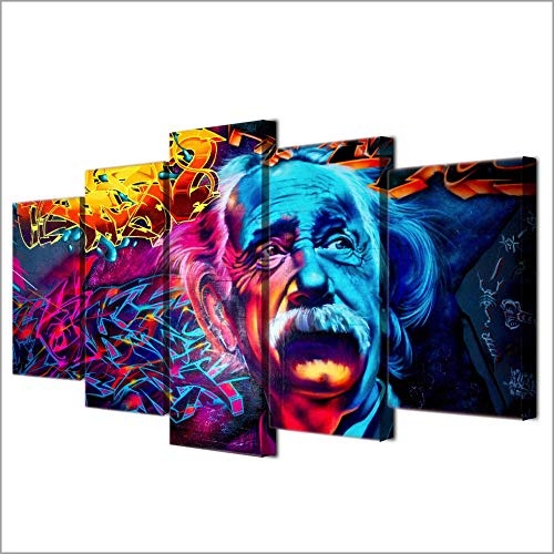 LJZA Leinwanddrucke Leinwandbild Wandkunst Rahmen Home Hd 5 Stück Abstrakte Malerei Psychedelic Color Poster-1