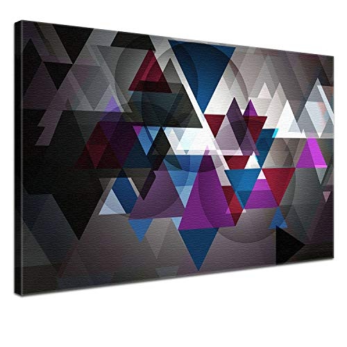 LANA KK Leinwandbild"Triforce Color" Abstraktes Design auf Echtholz-Keilrahmen, Bunt, 100 x 70 x 2.5 cm