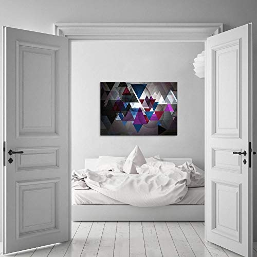 LANA KK Leinwandbild"Triforce Color" Abstraktes Design auf Echtholz-Keilrahmen, Bunt, 100 x 70 x 2.5 cm