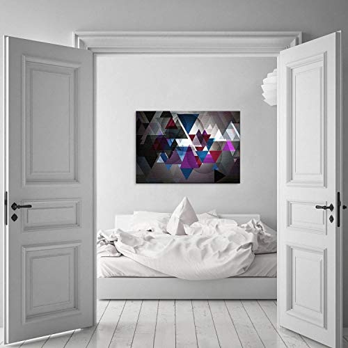 LANA KK LeinwandbildTriforce Color Abstraktes Design auf Echtholz-Keilrahmen, Bunt, 120 x 80 x 2.5 cm