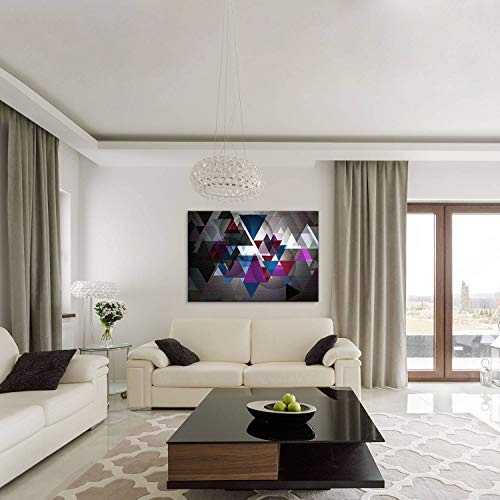 LANA KK LeinwandbildTriforce Color Abstraktes Design auf Echtholz-Keilrahmen, Bunt, 120 x 80 x 2.5 cm