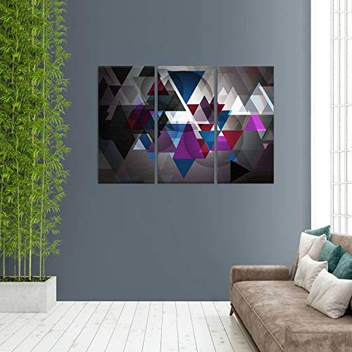 LANA KK Leinwandbild"Triforce Color" Abstraktes Design auf Echtholz-Keilrahmen, Bunt, 150 x 100 x 2.5 cm, dreiteilig