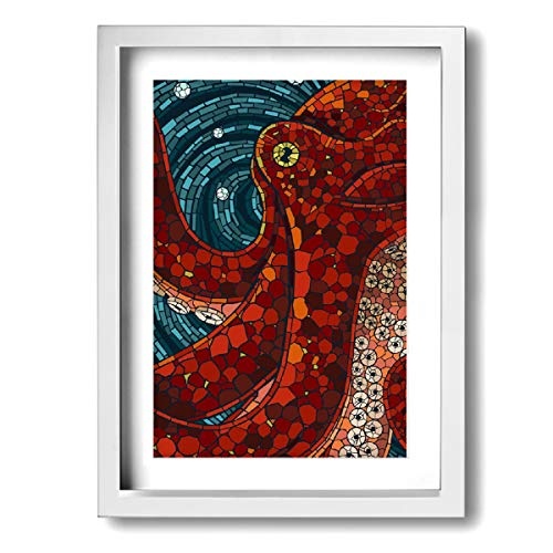 Kong Art Octopus Color Home Decor Leinwandbild, modernes...