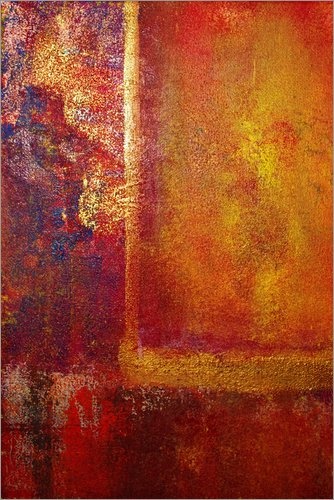 Posterlounge Leinwandbild 60 x 90 cm: Color Fields Red Orange Yellow Gold von John Lang Art Gallery - fertiges Wandbild, Bild auf Keilrahmen, Fertigbild auf echter Leinwand, Leinwanddruck