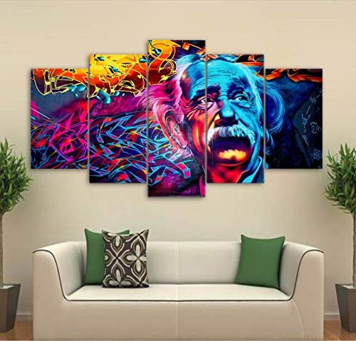 GLORIOUS.YY leinwand Bilder 5 teilig Einstein Psychedelic...