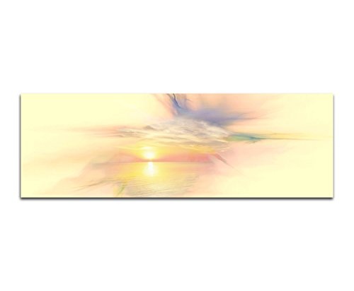 Bild auf Leinwand Abstrakt310_150x50cm Pastell Sonnenuntergang Abstraktes Motiv Panoramabild Kunstdruck auf Keilrahmen