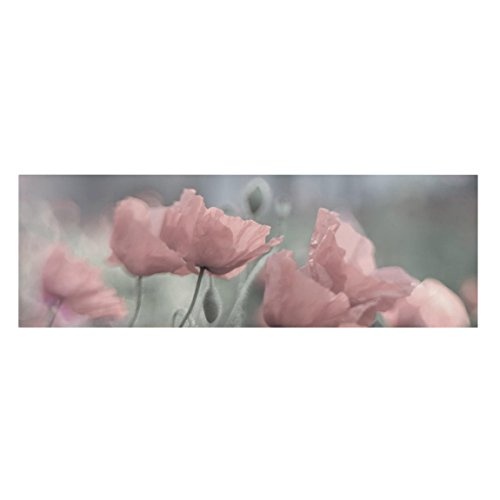 Bilderwelten Leinwandbild - Malerische Mohnblumen - Panorama Quer, 50cm x 150cm