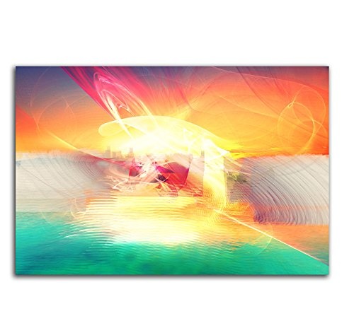 Leinwandbild pastell Abstrakt312_100x70cm Bild auf Leinwand bunte fröhlich Abstraktes Motiv einteiliges Dekobild Kunstdruck auf Keilrahmen