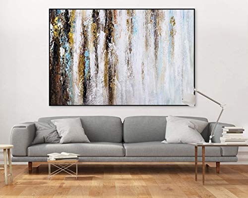 KunstLoft® XXL Gemälde About The Beholder 180x120cm | original handgemalte Bilder | Abstrakt modern Braun Pastell | Leinwand-Bild Ölgemälde einteilig groß | Modernes Kunst Ölbild