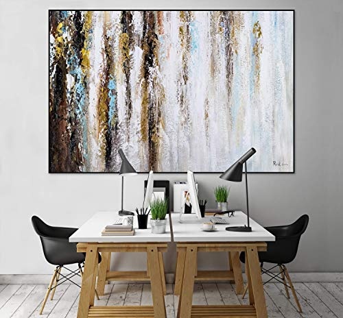 KunstLoft® XXL Gemälde About The Beholder 180x120cm | original handgemalte Bilder | Abstrakt modern Braun Pastell | Leinwand-Bild Ölgemälde einteilig groß | Modernes Kunst Ölbild