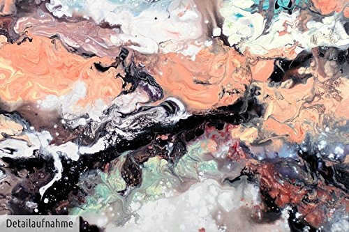 KunstLoft® XXL Gemälde Feuer im Ozean 180x120cm | original handgemalte Bilder | Abstrakt Rot Grau Schwarz Pastell | Leinwand-Bild Ölfarbegemälde einteilig groß | Modernes Kunst Ölfarbebild