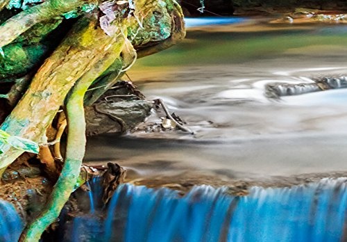 murando - Bilder 200x100 cm - Leinwandbilder - Fertig Aufgespannt - Vlies Leinwand - 5 tlg - Wandbilder XXL - Kunstdrucke - Wandbild - Landschaft Natur Wasserfall Thailand Baum Wald 030212-101
