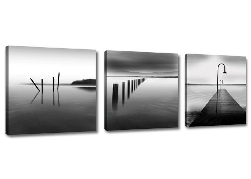 Visario Leinwandbilder 4209 Bilder auf Leinwand Bild 150 x 50 cm Wasser drei Teile