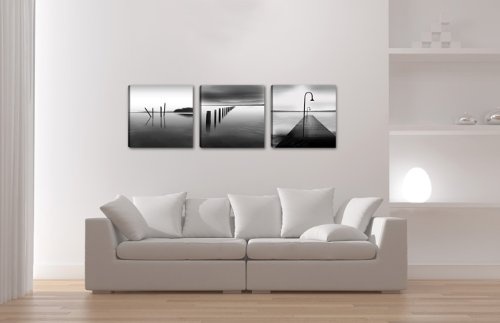 Visario Leinwandbilder 4209 Bilder auf Leinwand Bild 150 x 50 cm Wasser drei Teile