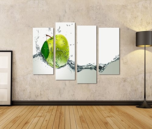 islandburner Bild Bilder auf Leinwand Apfel in Wasser...