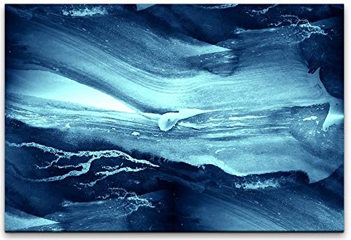 bestforhome 180x120cm Leinwandbild abstrakt blau The Deep...