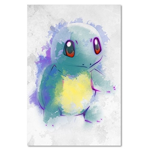 Feeby. Wandbild - 1 Teilig - 40x60 cm, Leinwand Bild Leinwandbilder Bilder Wandbilder Kunstdruck, Water Watercolor - DDJVigo, Anime, Blau