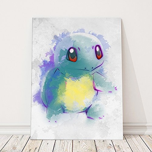 Feeby. Wandbild - 1 Teilig - 40x60 cm, Leinwand Bild Leinwandbilder Bilder Wandbilder Kunstdruck, Water Watercolor - DDJVigo, Anime, Blau